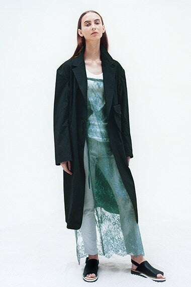 yohji yamamoto y's 2018 green lace wrap dress