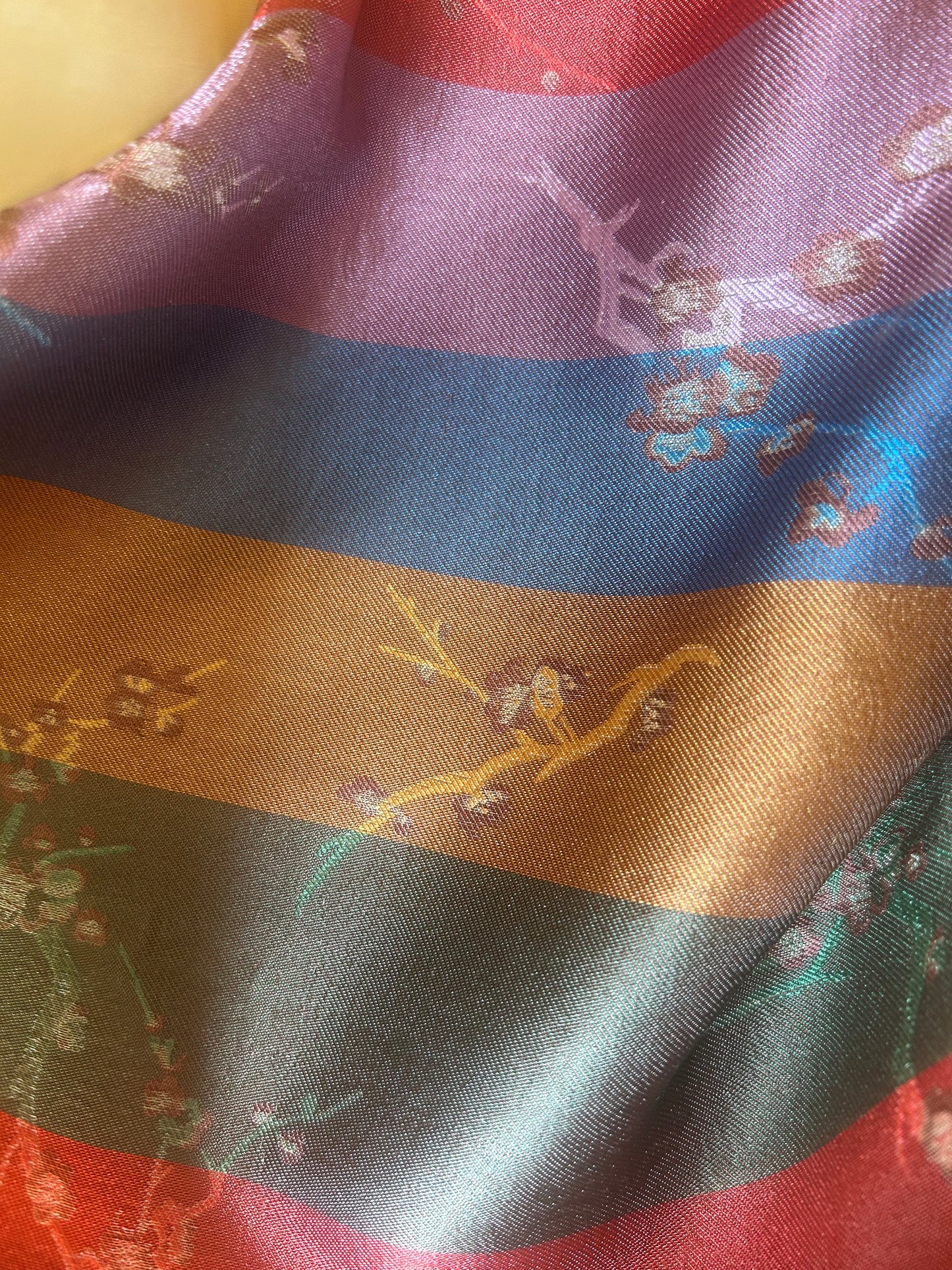 1950s / 60s silk cherry blossom embroidered chinoiserie dress