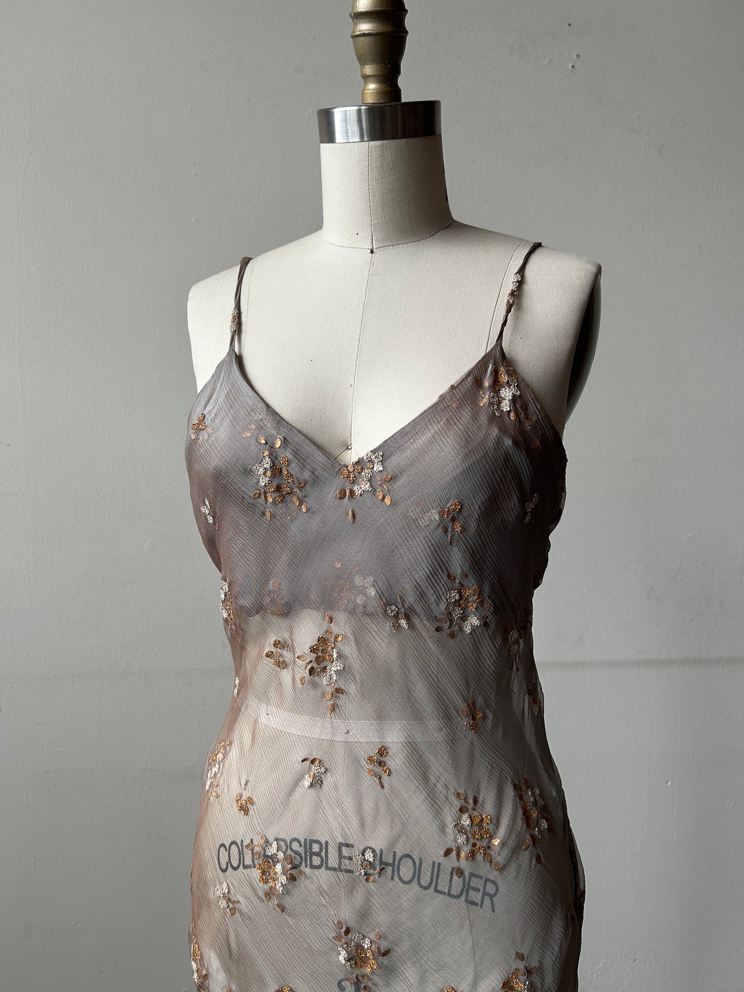 dries van noten ss 1997 silk floral embellished bias cut dress and jacket