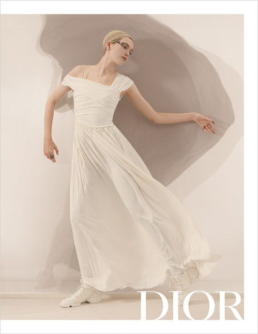 christian dior ss 2019 blush pink pleated dress