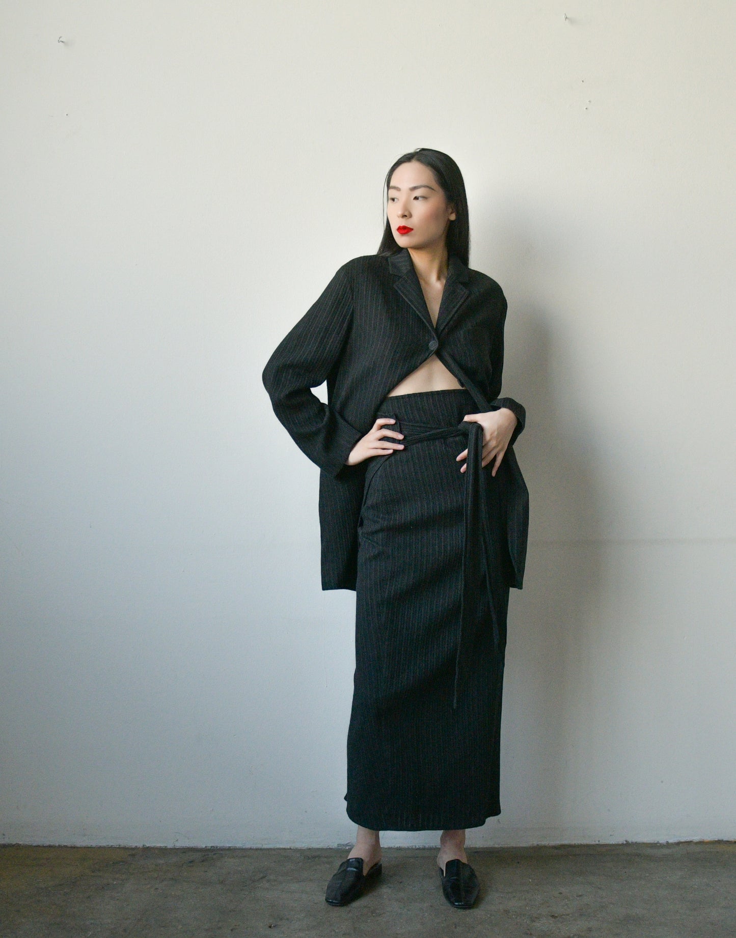 romeo gigli wrap skirt suit