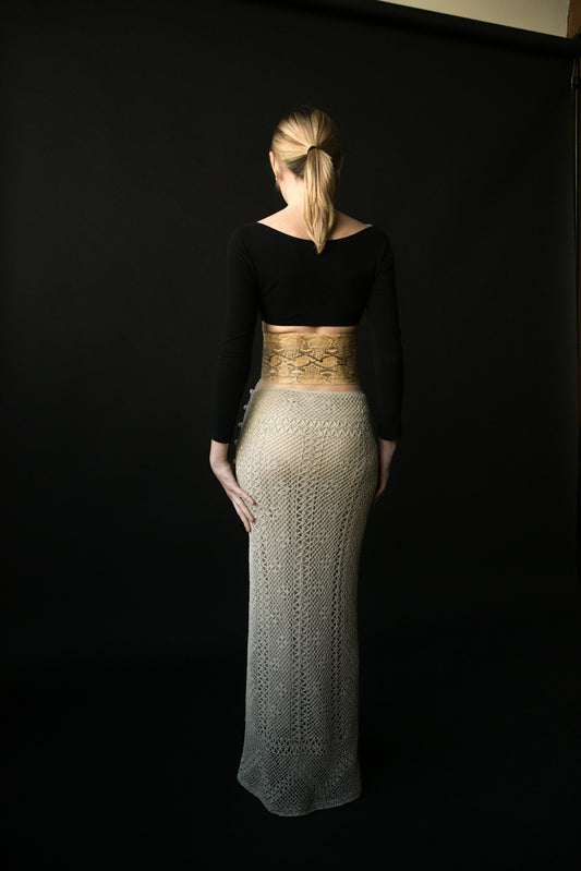 yves saint laurent snakeskin corset belt
