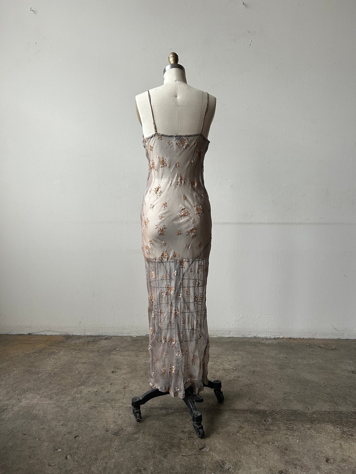 dries van noten ss 1997 silk floral embellished bias cut dress and jacket