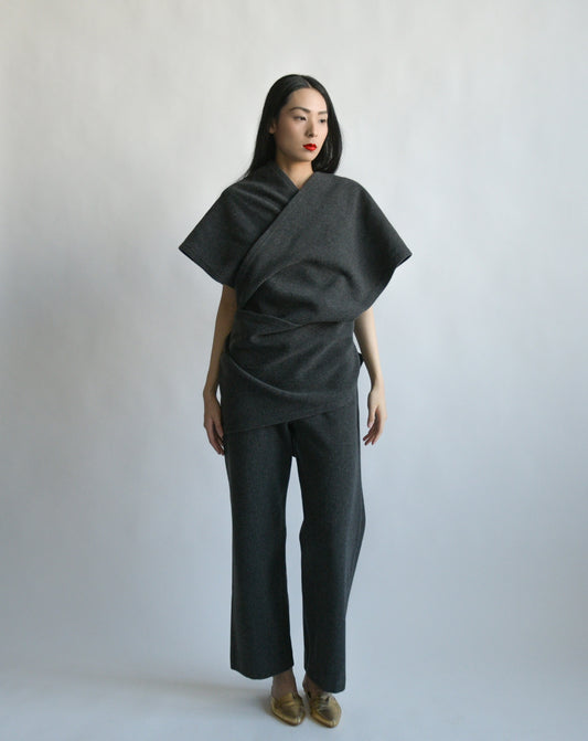 yohji yamamoto early 2000s convertible wool jumpsuit