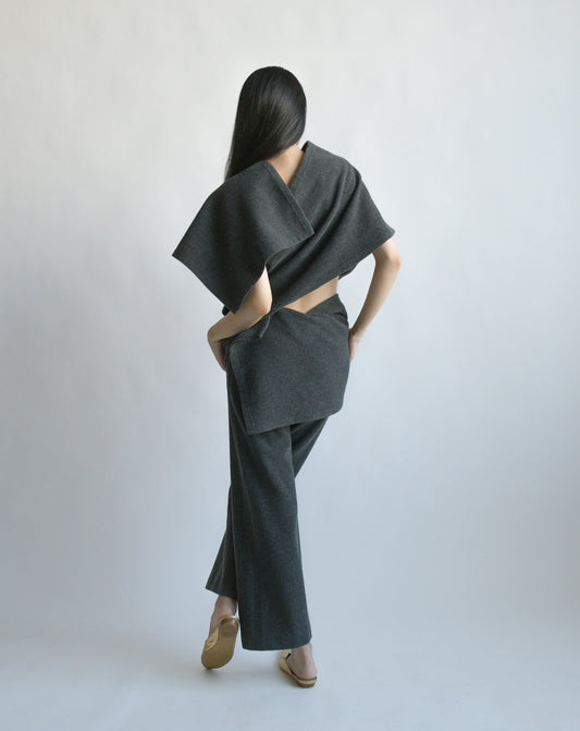 yohji yamamoto early 2000s convertible wool jumpsuit