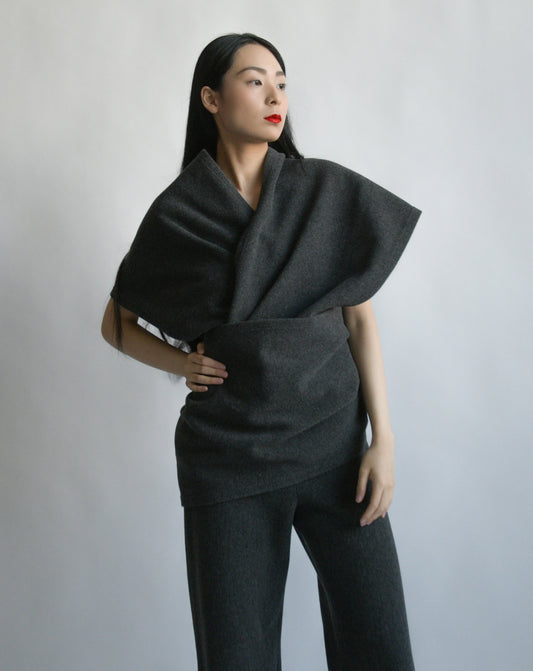 yohji yamamoto early 2000s convertible wool jumpsuit