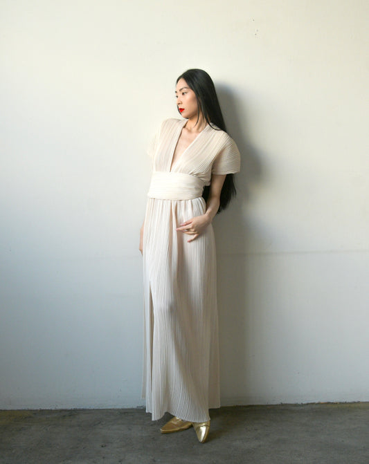 1978 halston plisse grecian dress