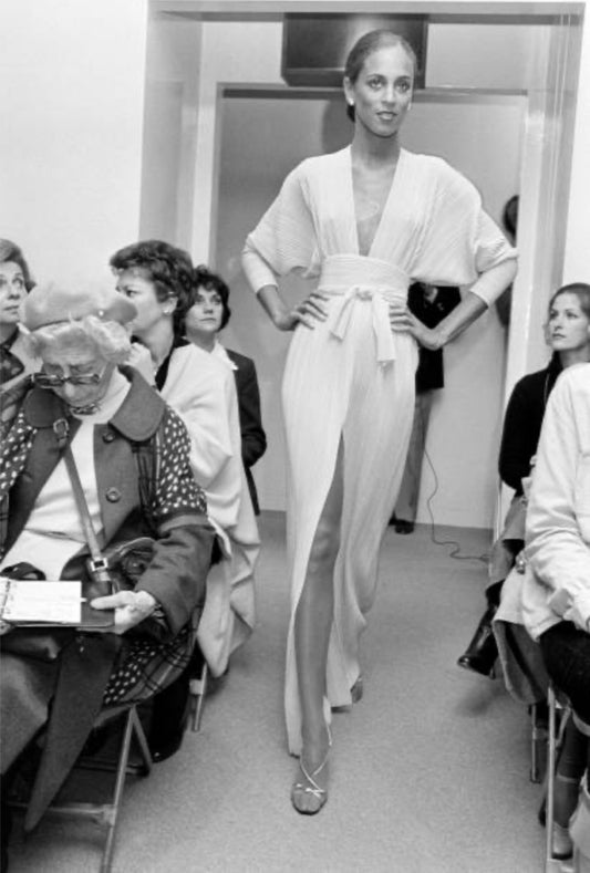 1978 halston plisse grecian dress