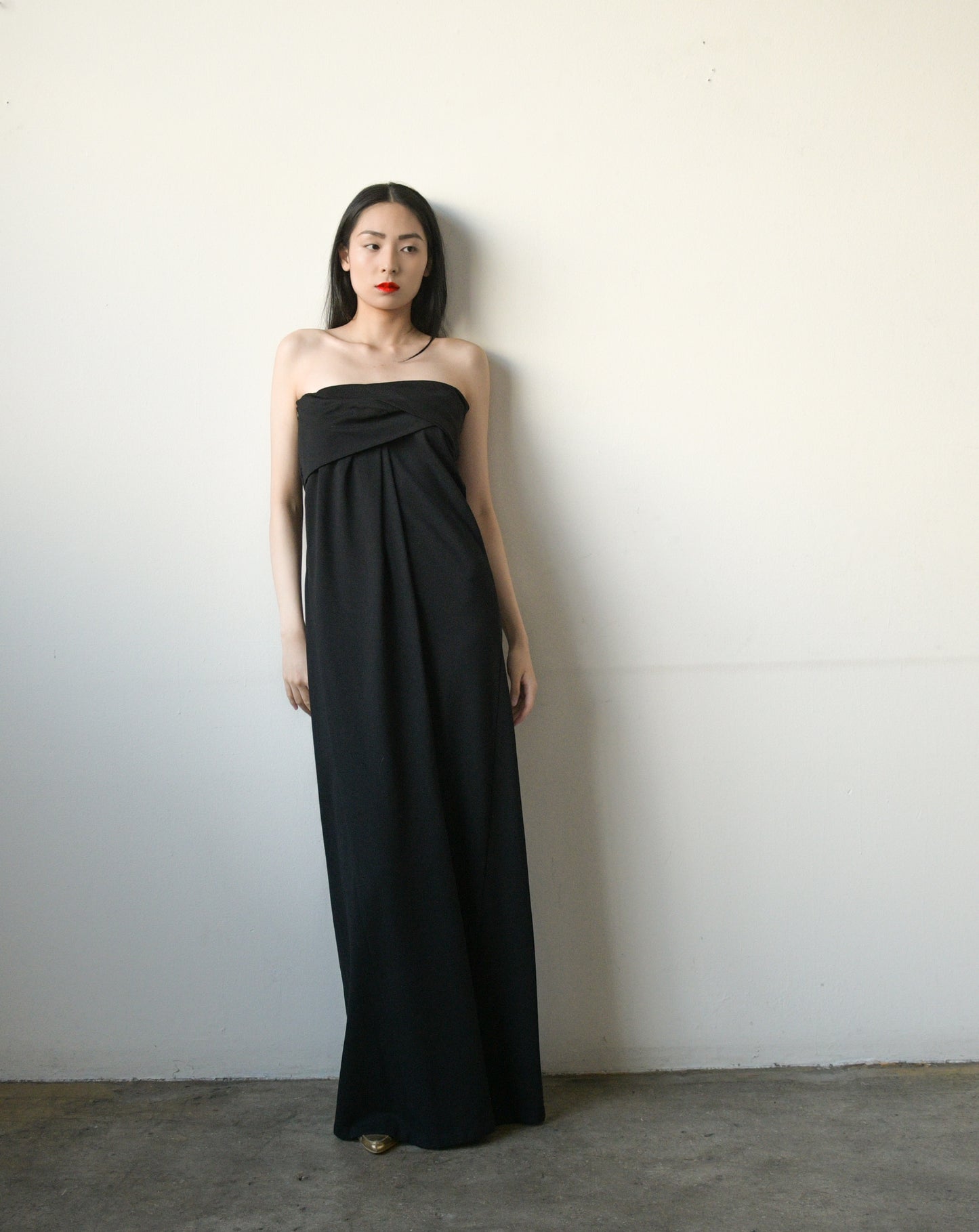 jil sander black gown
