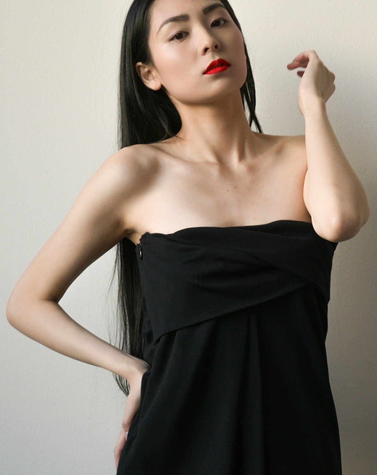 jil sander black gown