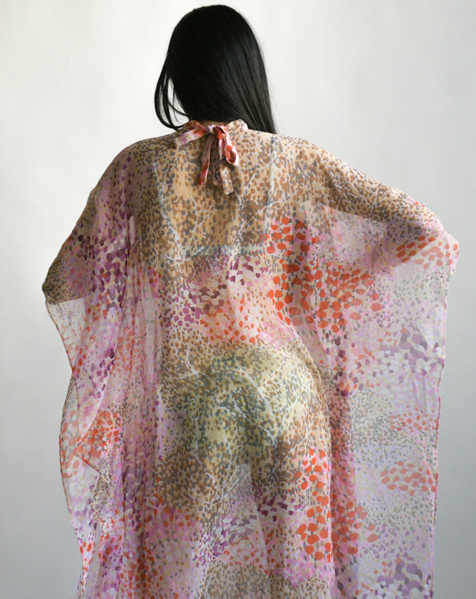 1970s sheer print caftan