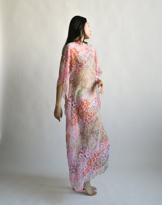 1970s sheer print caftan