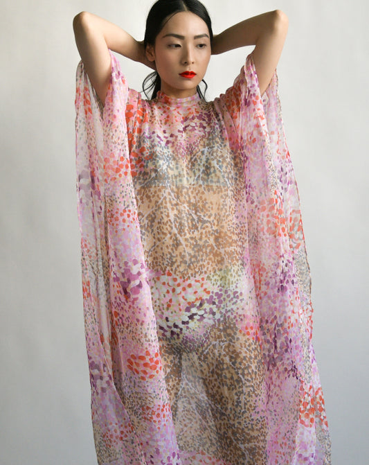 1970s sheer print caftan