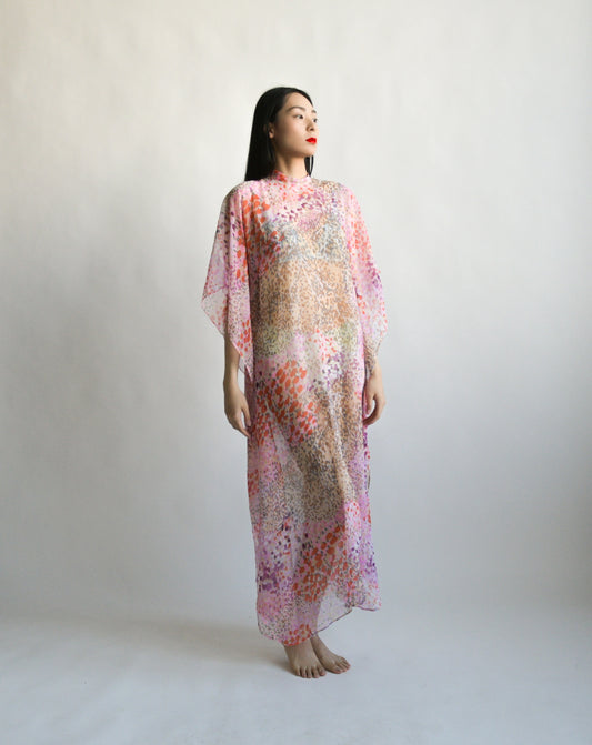 1970s sheer print caftan