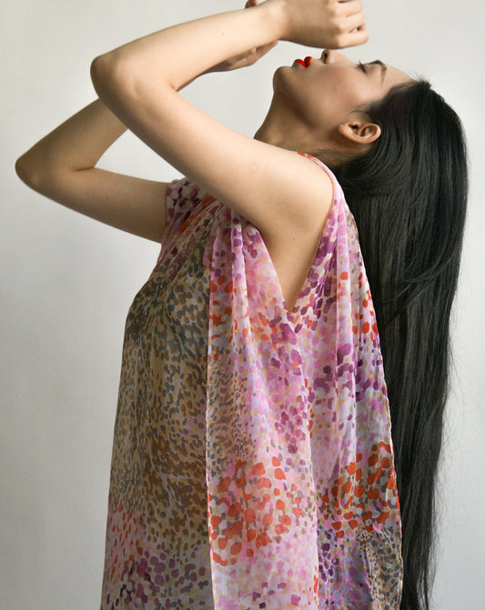 1970s sheer print caftan