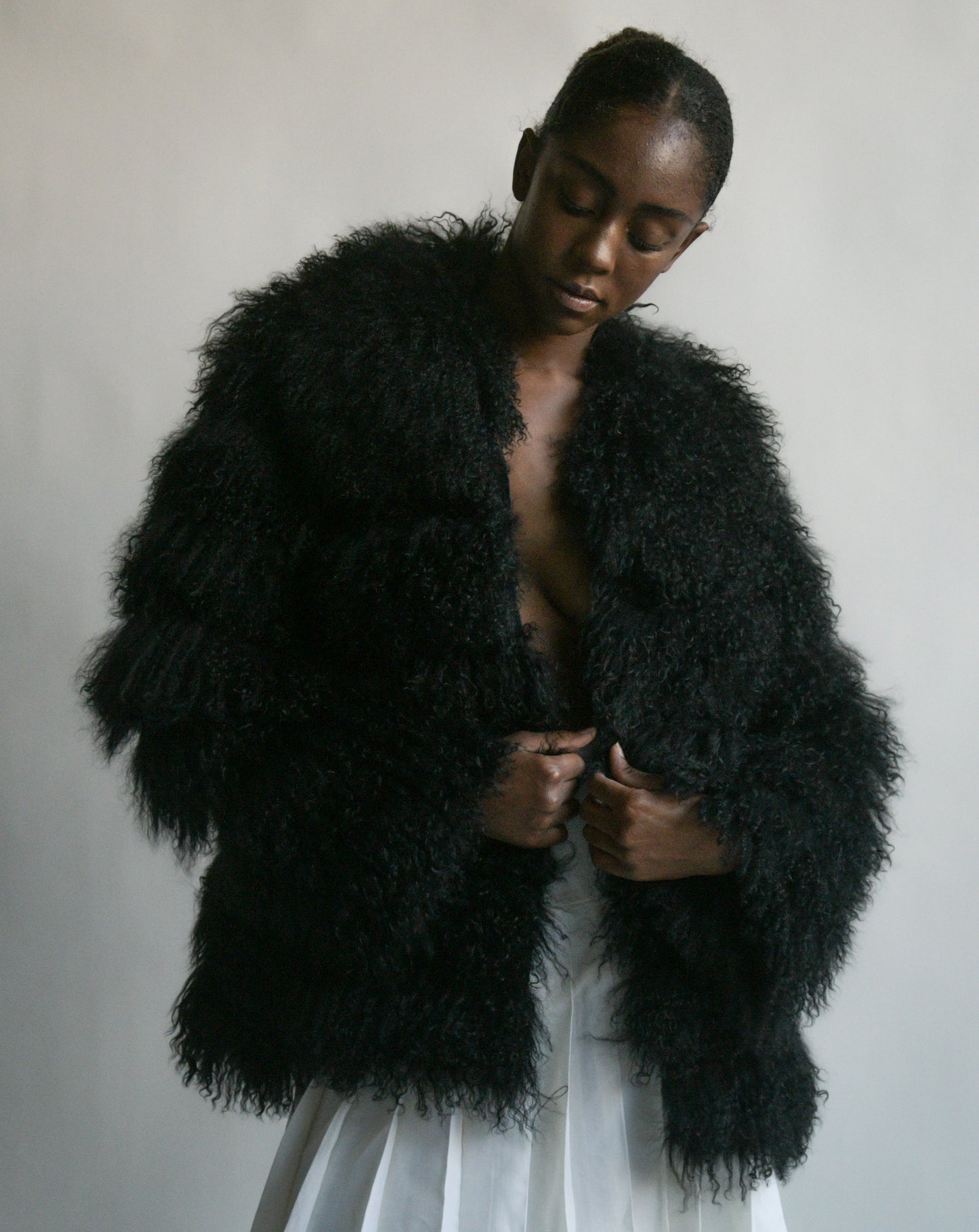 black mongolian lamb coat