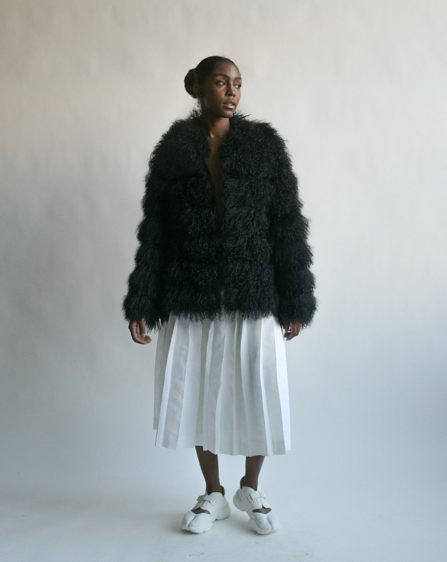 black mongolian lamb coat