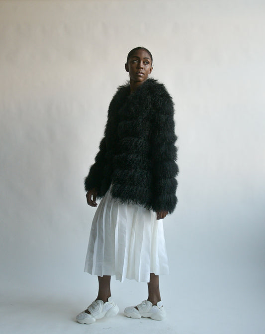 black mongolian lamb coat