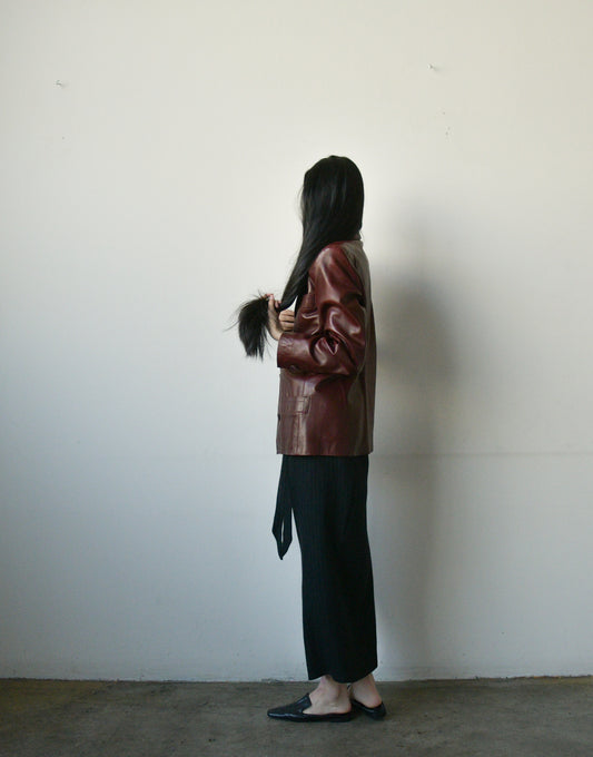1970s celine burgundy leather blazer