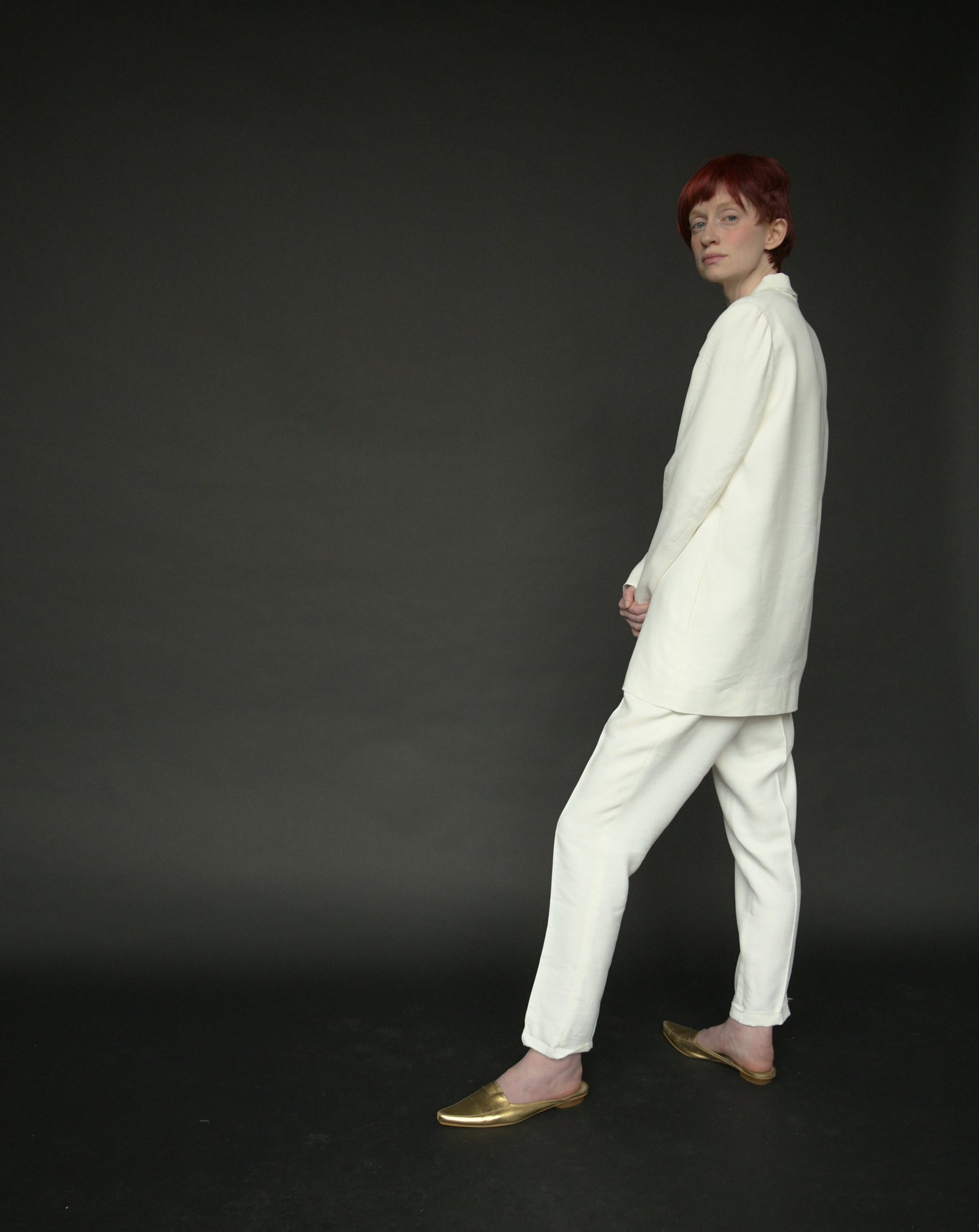 lanvin white pant suit