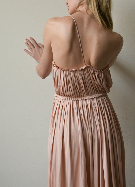 christian dior ss 2019 blush pink pleated dress