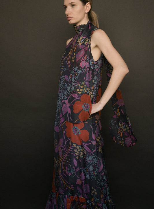 1960s pierre cardin floral circle scarf dress