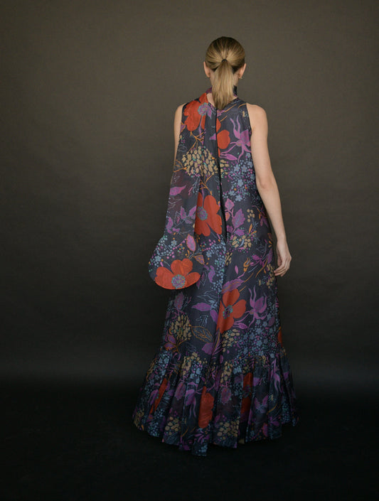 1960s pierre cardin floral circle scarf dress