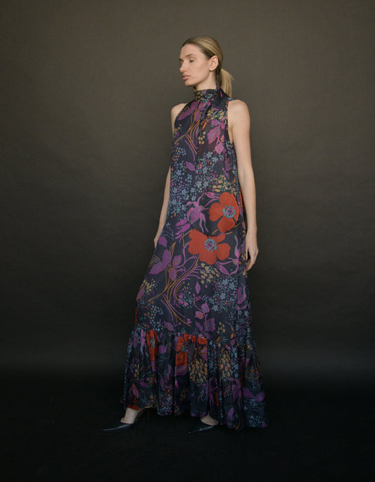 1960s pierre cardin floral circle scarf dress