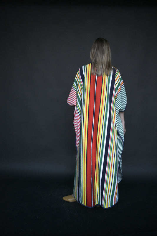 1970s striped cotton caftan