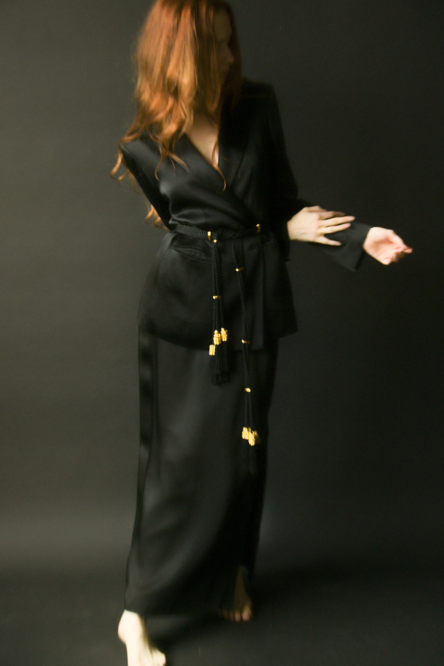 emanuel ungaro black satin tuxedo suit