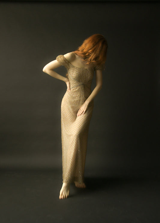 bob mackie spring 1998 beaded empire waist dress