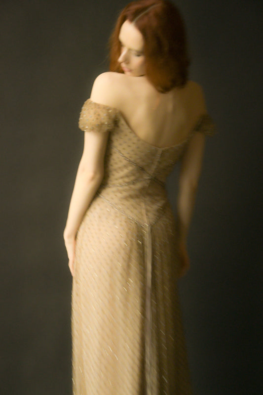 bob mackie spring 1998 beaded empire waist dress