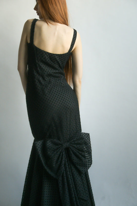 christian dior black polka dot mermaid dress