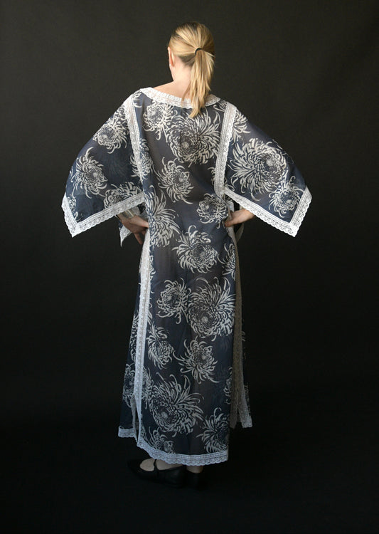 1970s christian dior fauna print cotton caftan
