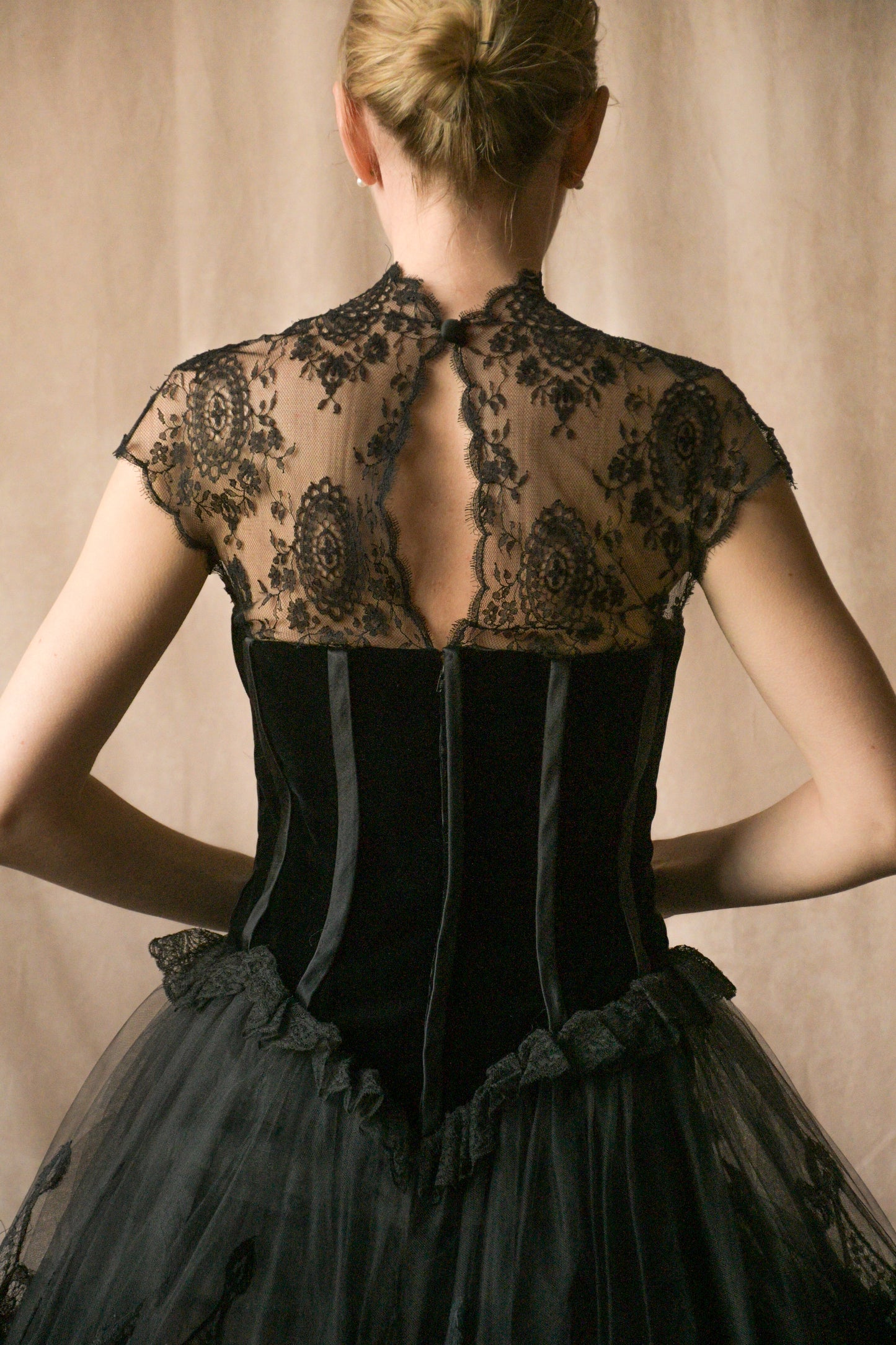 valentino fall winter 1993 velvet corset lace dress