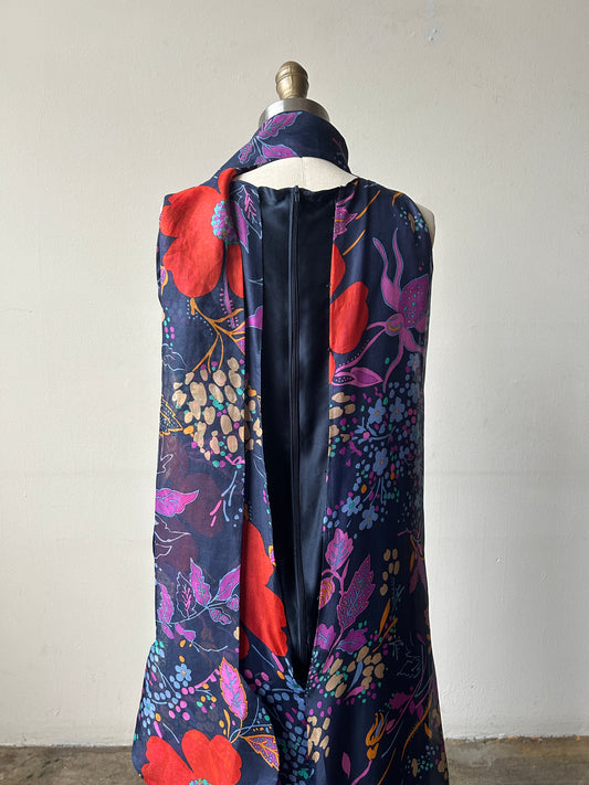 1960s pierre cardin floral circle scarf dress