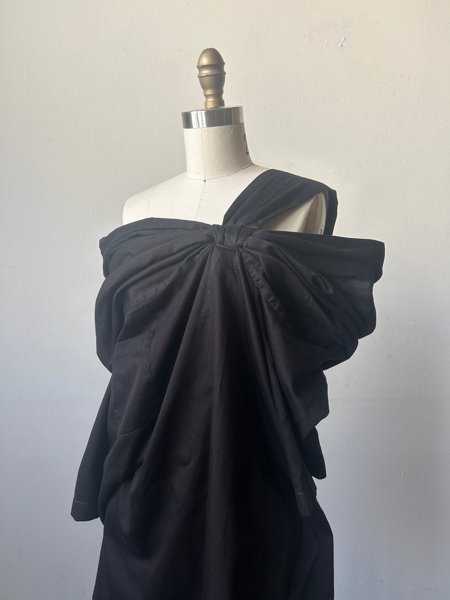 romeo gigli circa 1989 1990 black off shoulder top dress