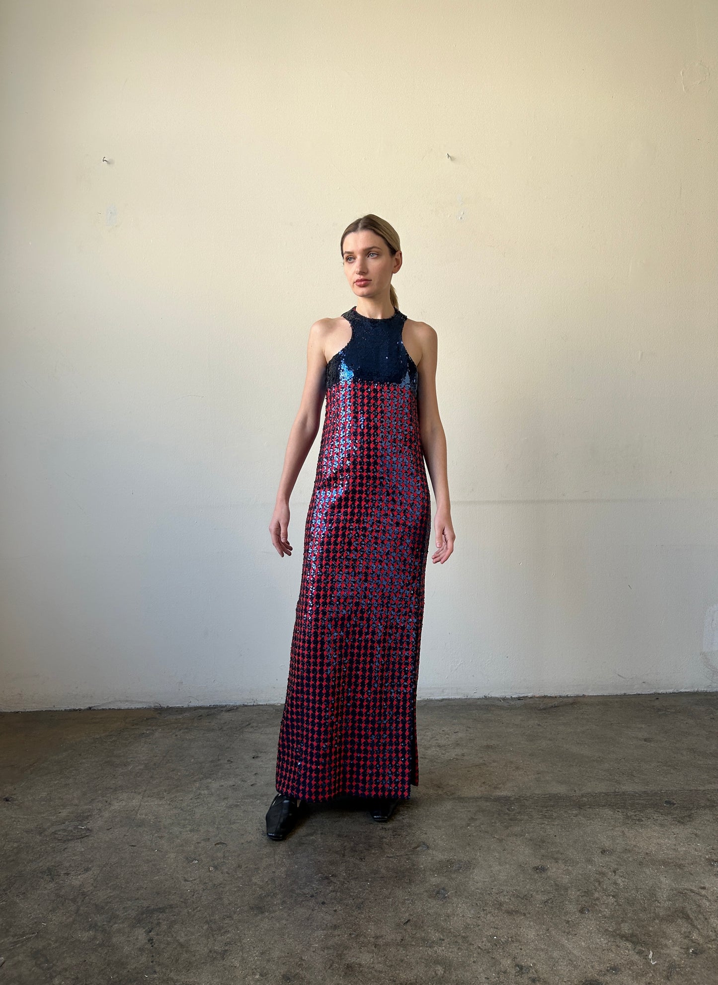 geoffrey beene 1960s sequin column dress