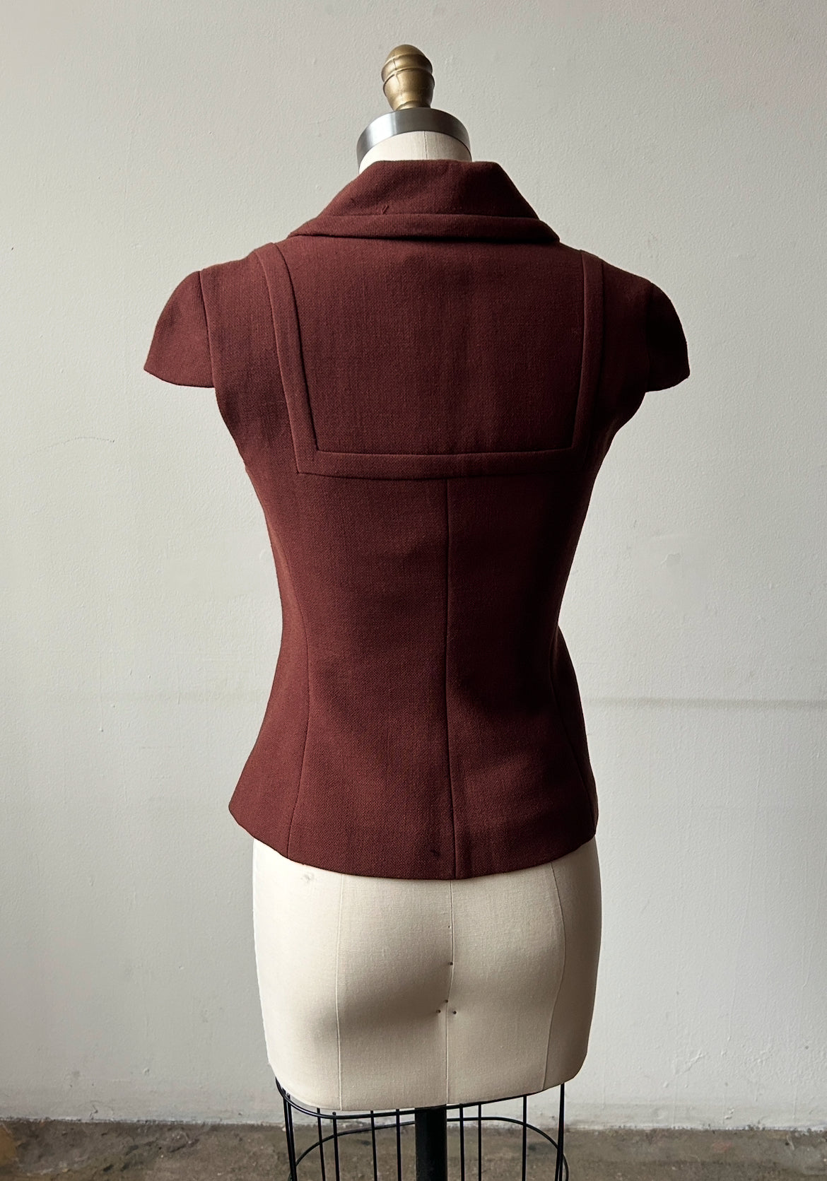 prada fall winter 2001 brown structured wool top