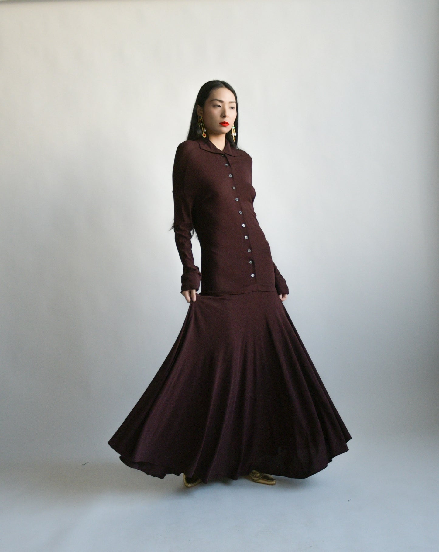 romeo gigli dropwaist jersey dress