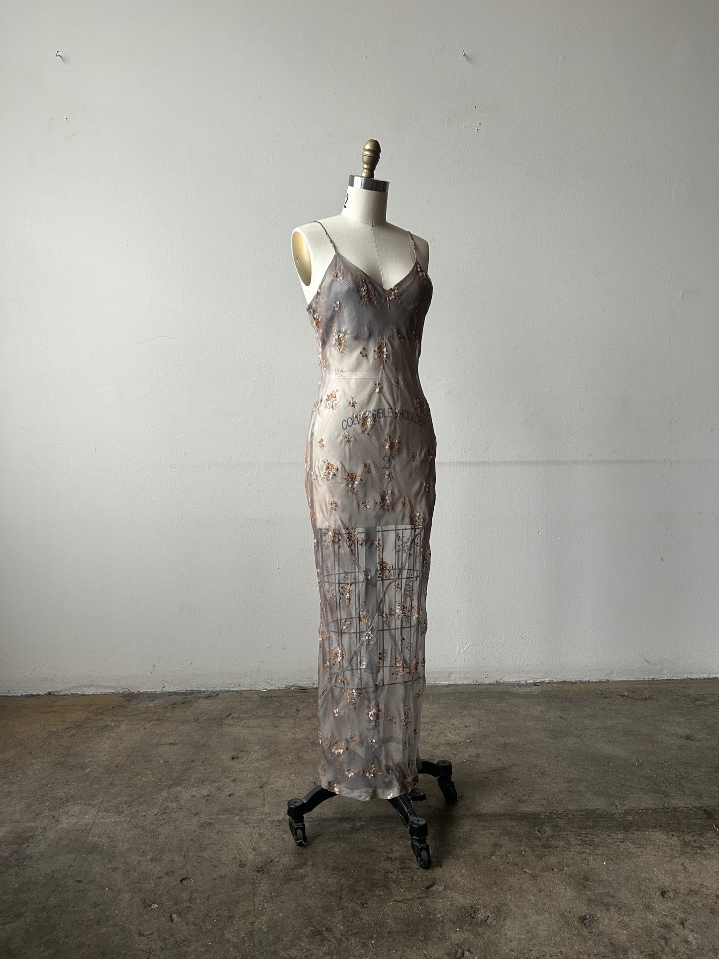 dries van noten ss 1997 silk floral embellished bias cut dress and jacket
