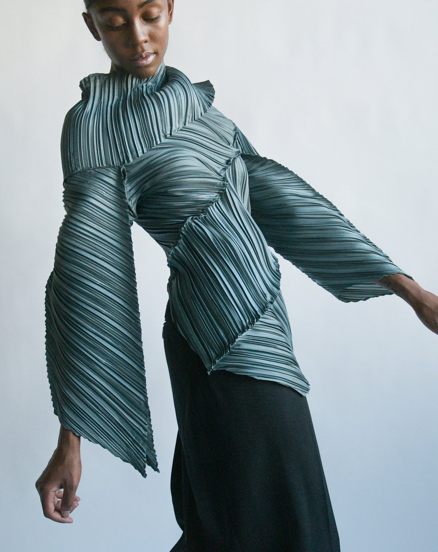 jo buckler architectural plisse top