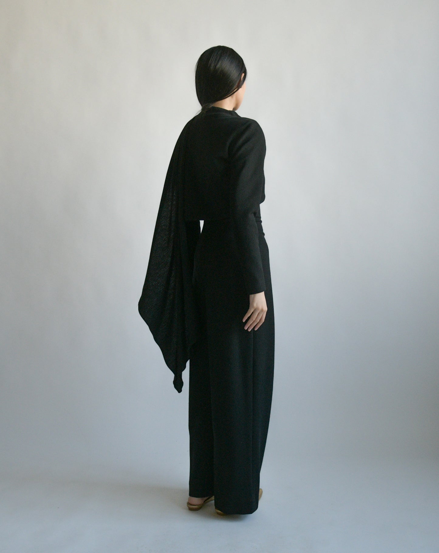 donna karan wool high rise pant suit
