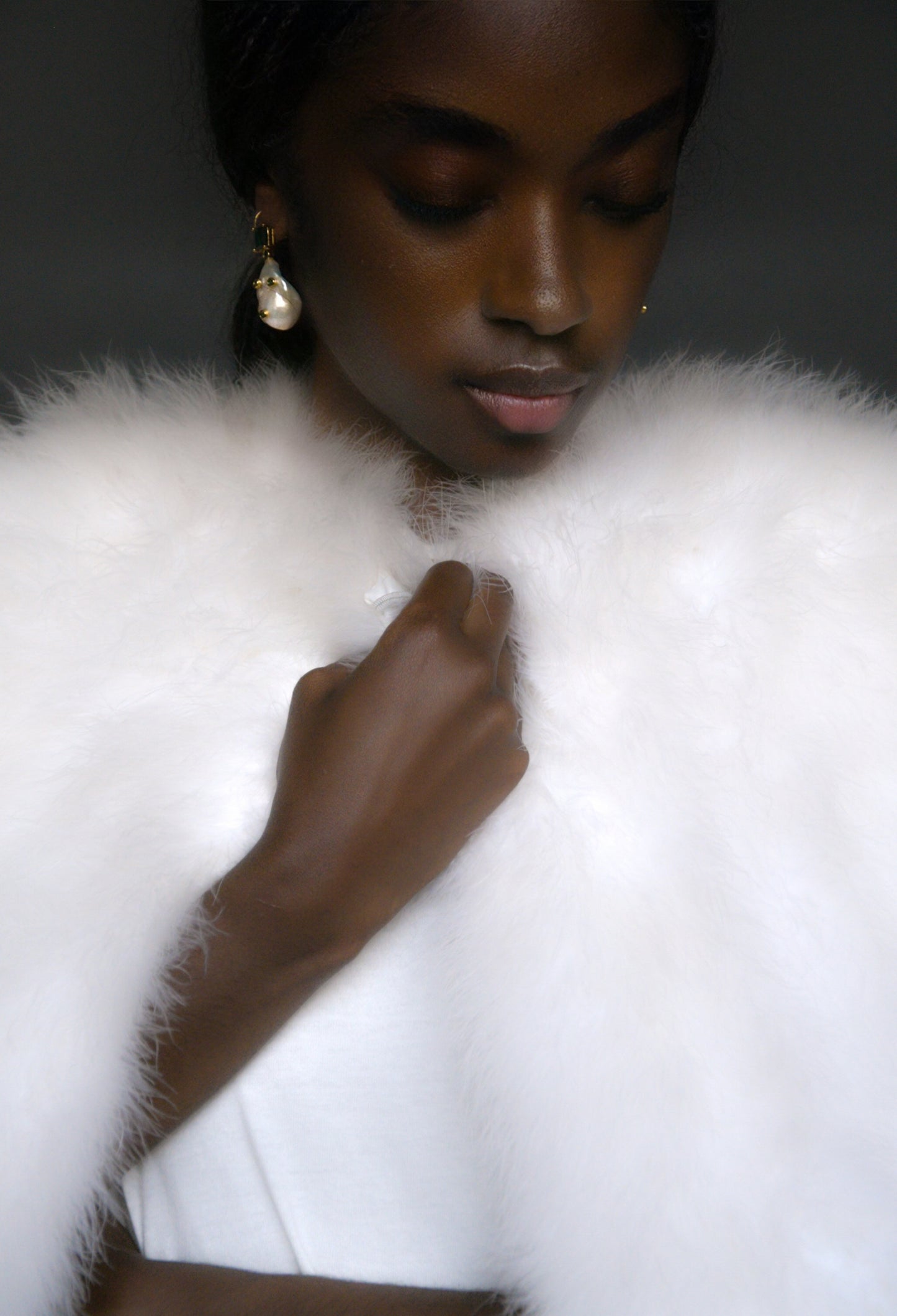 white marabou feather coat