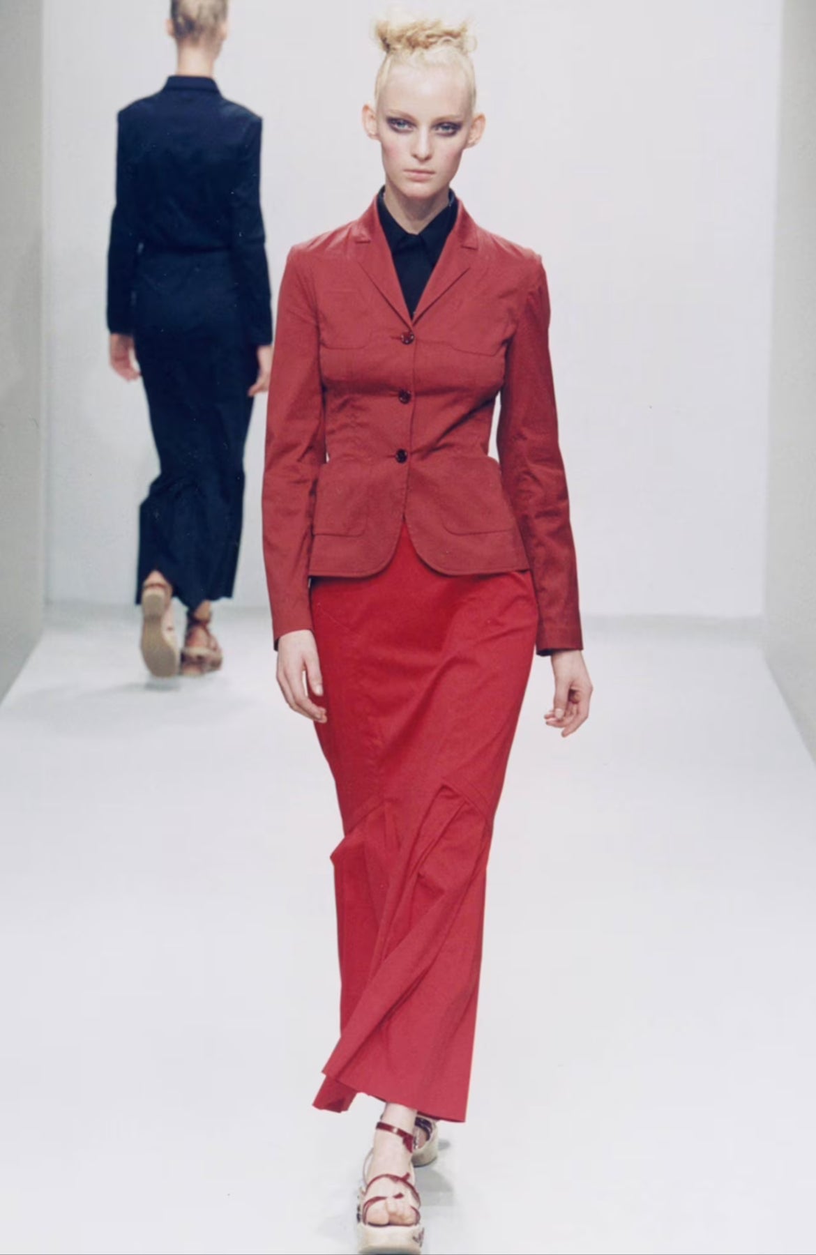 prada burgundy cotton summer suit