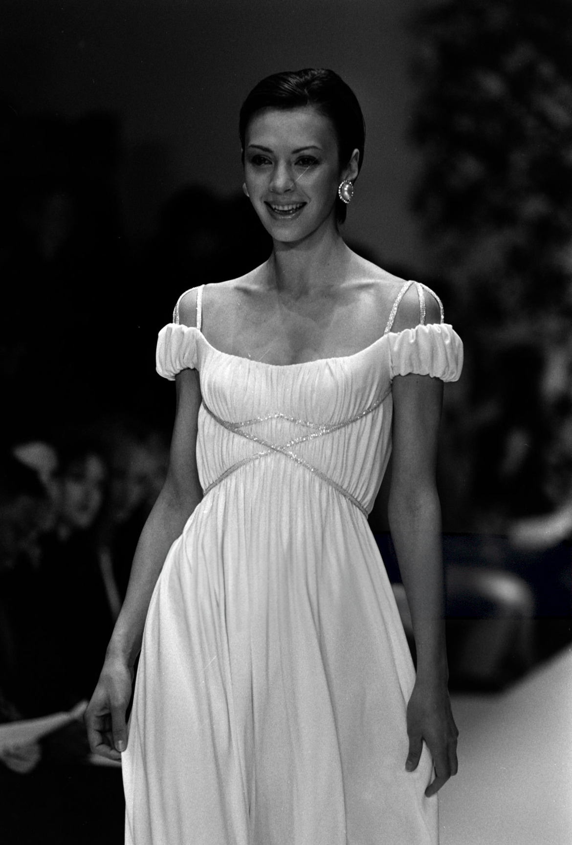 bob mackie spring 1998 beaded empire waist dress