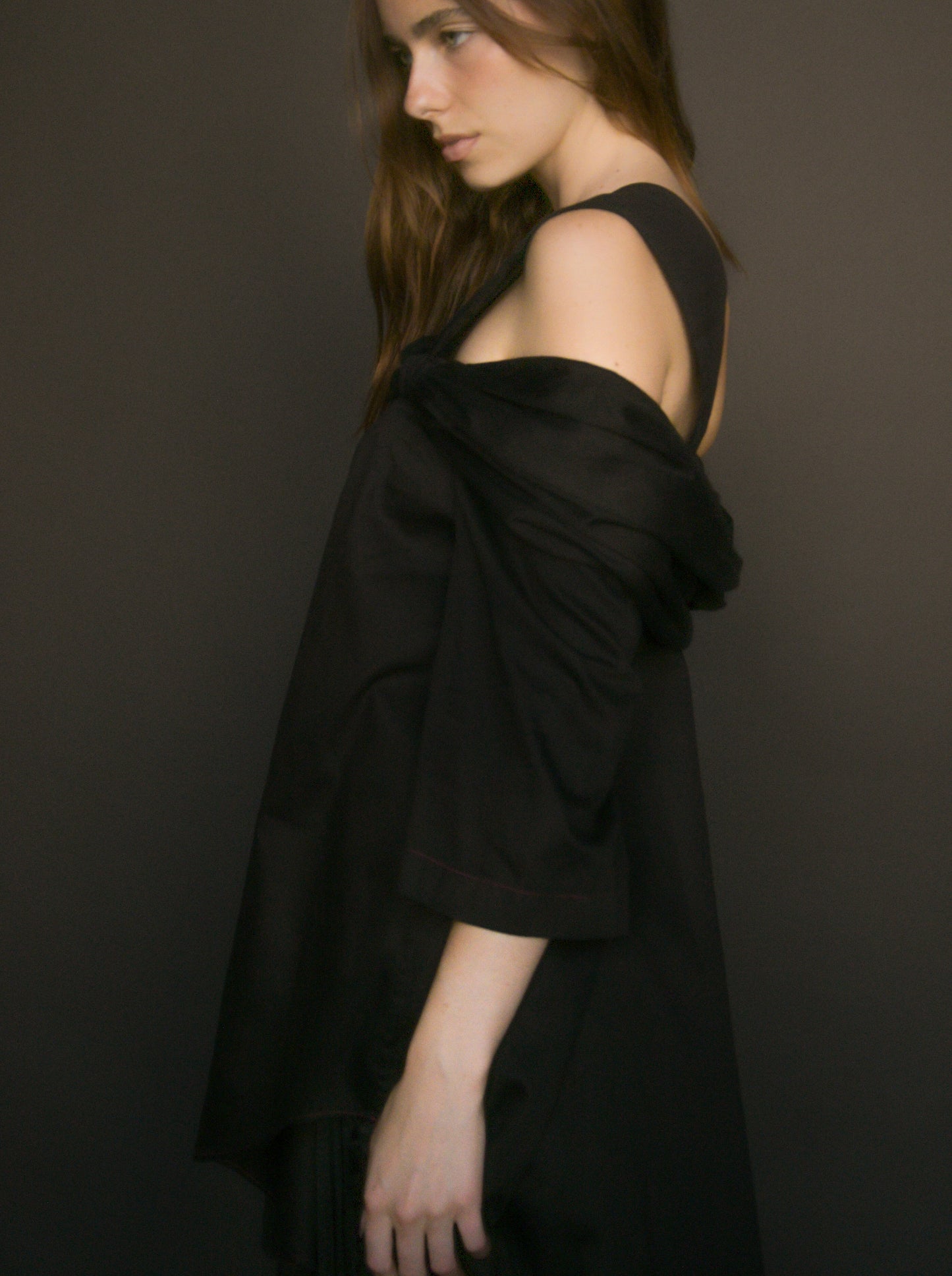 romeo gigli circa 1989 1990 black off shoulder top dress