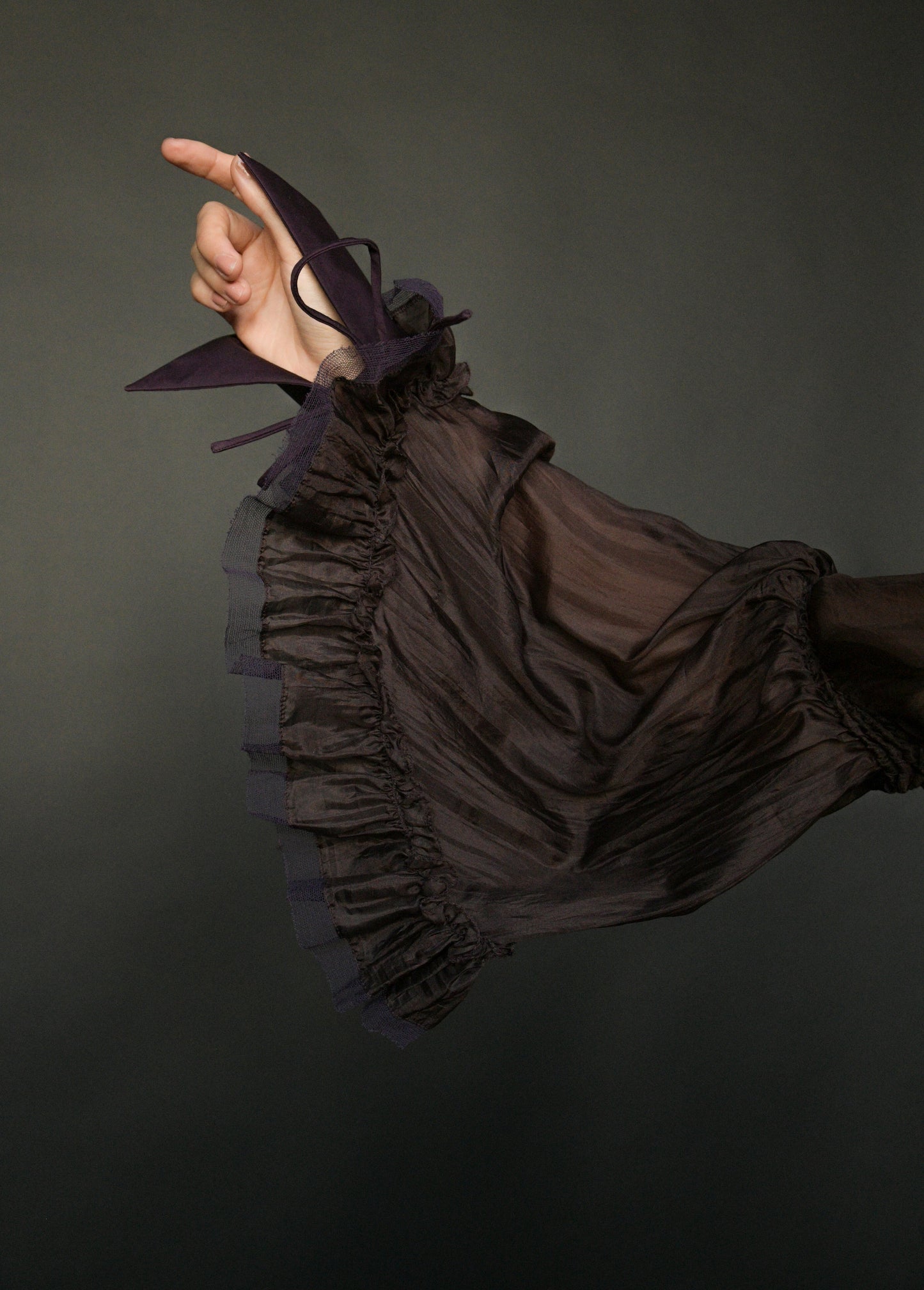gianfranco ferre silk eggplant poet blouse
