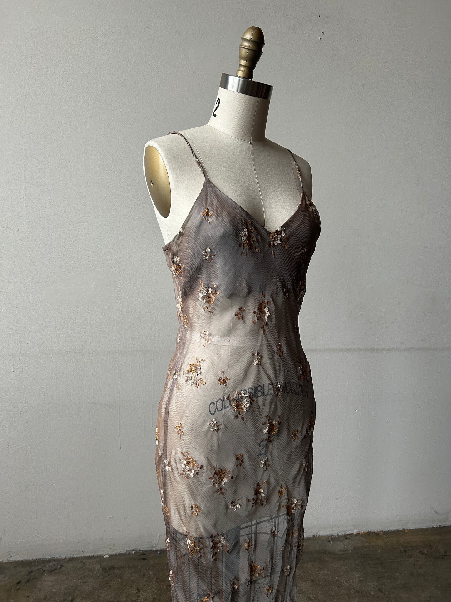 dries van noten ss 1997 silk floral embellished bias cut dress and jacket
