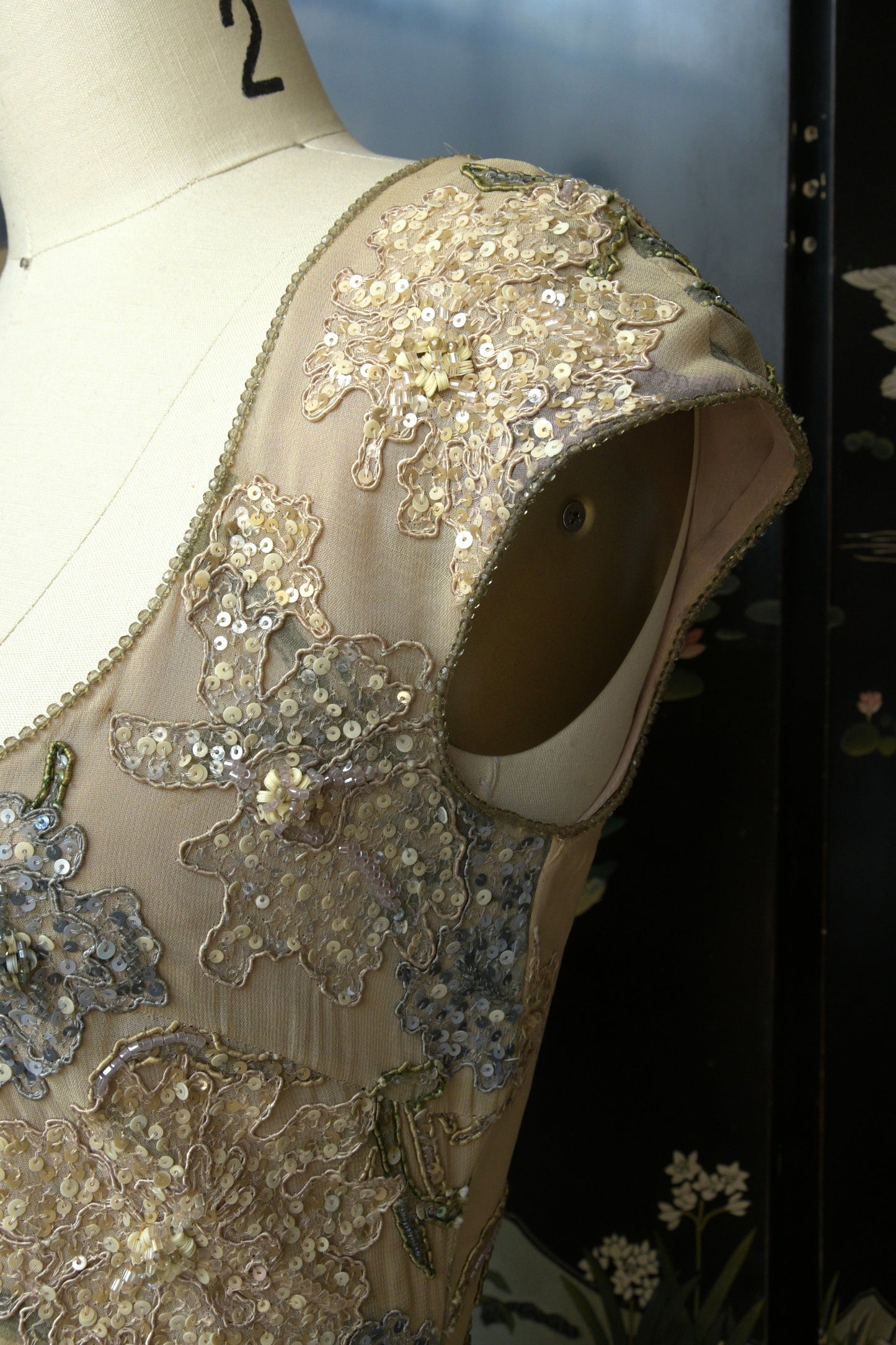 badgley mischka spring 1998 floral embellished dress